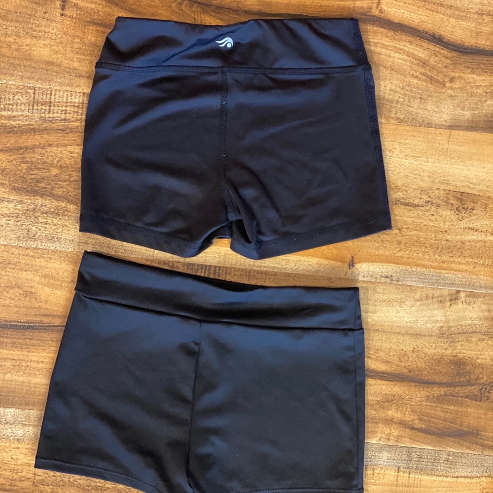 Adult S 2 pairs of black booty shorts